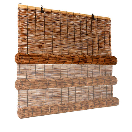 Plvyy Bamboo Blackout Blinds for 20-70 Inches Wide Windows, 40-80in Length, Privacy Protection Bamboo Roller Blinds Sun Shades Partition for Porch or Patio Cordless (Size : 72x48in(WxH)) PIvyy