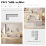Merax 116" Modular Sectional Sofa, Luxury Floor Couch Set, Chenille Upholstered Indoor Furniture Foam-Filled Sleeper Bed for Living Room, Bedroom, 5 PC Free Combination, 5 Seats-L Shape, Off-White Merax