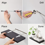 BAYKA Floating Shelves for Wall, 22.5 inches Wall Mounted Rustic Wood Shelves for Bathroom, Bedroom, Living Room, Floating Shelves for Books/Storage/Decor with 22lbs Capacity(Black,Set of 3) BAYKA