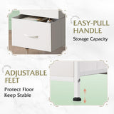 WLIVE Nightstand with 3 Drawers, Fabric Dresser, Organizer Unit, Storage Dresser for Bedroom, Hallway, Entryway, Closets, Sturdy Steel Frame, Wood Top, Easy Pull Handle, White WLIVE