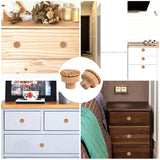 12pcs Wood Drawer Knobs, Round Wooden Dresser Knobs Boho Rattan Drawer Pulls with 24pcs Screws for Dresser Cabinets Boho Wood Furniture (3cm/1.2inch) SAVITA