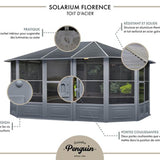 Gazebo Penguin Florence - Solarium 12x12 Metal Roof Gazebo Penguin
