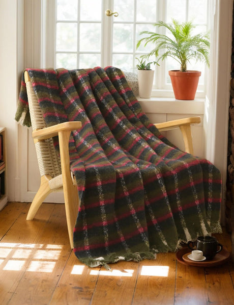 ZonLi Christmas Plaid Throw Blanket, Christmas Decorative Plaid Blankets,Vintage Throws with Tassel for Couch, Bed, Sofa, Chair, Outdoor, Cozy Warm Lightweight Farmhouse Blankets,50" x 60" ZonLi