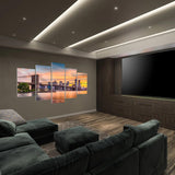 10 Pack Art Acoustic Panels New York City Skyline Decorative Sound Absorbing Wall Panel Self-Adhesive Noise Canceling Soundproof Padding for Home Office Studio 80" x 40" PZWKJOILPQ