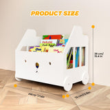 Jomzuci Wooden Kids Bookshelf, Toddler Montessori Bookshelf, Nursery Book Shelves with 4 Adjustable Dividers, Book Shelf for Kids Rooms, Nursery, Bedroom, Classroom and Playroom Storage Jomzuci