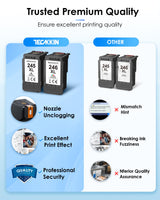 PG-245 XL/CL-246 XL High Capacity Combo Pack for Canon 245XL/Black and The 246XL/Color Works with Canon Pixma MX490 MX492 MG2522 TR4520 MG3022 MG2520 TS3100 TS3122 TS3300 Printer(1 Black,1 Tri-Color) TECKKIN