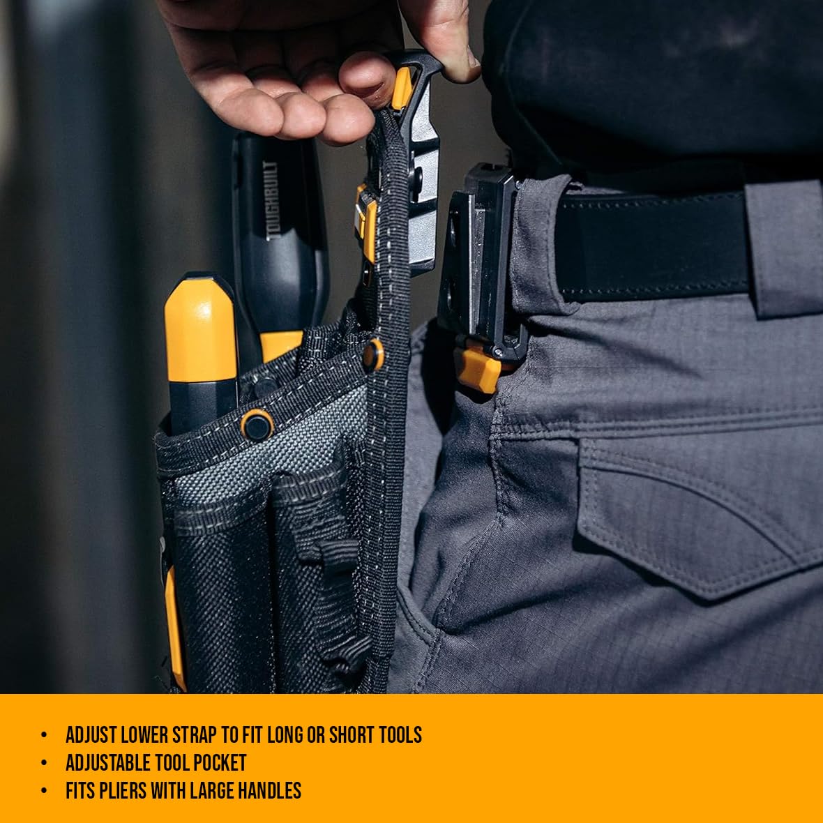 ToughBuilt - Technician 10 Pocket Pouch (Medium) - 14 Pockets & Loop, 3 Adjustable Holster, 6 Snug-fit Screwdrivers, Accessories, Secure Multi-Tool Holder - (TB-CT-36-M10) ToughBuilt
