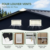 Grovellis 6x8FT Outdoor Metal Storage Shed, Double Door, 1 Clear Window, Tool Shed for Garden, Patio, Backyard Brown Grovellis