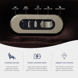 3+2+1 PU Leather Power Sectional Sofa Set, Living Room Furniture, Reclining Couch, Loveseat, Chair with LED Lights/USB Ports/Storage Console/Cup Holders/Wireless Chargers/Coffee Table for RV Theater NicBex