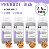 Nuanchu 8.8 Pounds Walnut Shell Media Rock Tumbler Grit and Polish Refill Kit, Tumbling Grit Media and Polish Refill Kit Rock Polish Supplies & Accessories for Rock Brass and Metal Cleaning Polishing Nuanchu