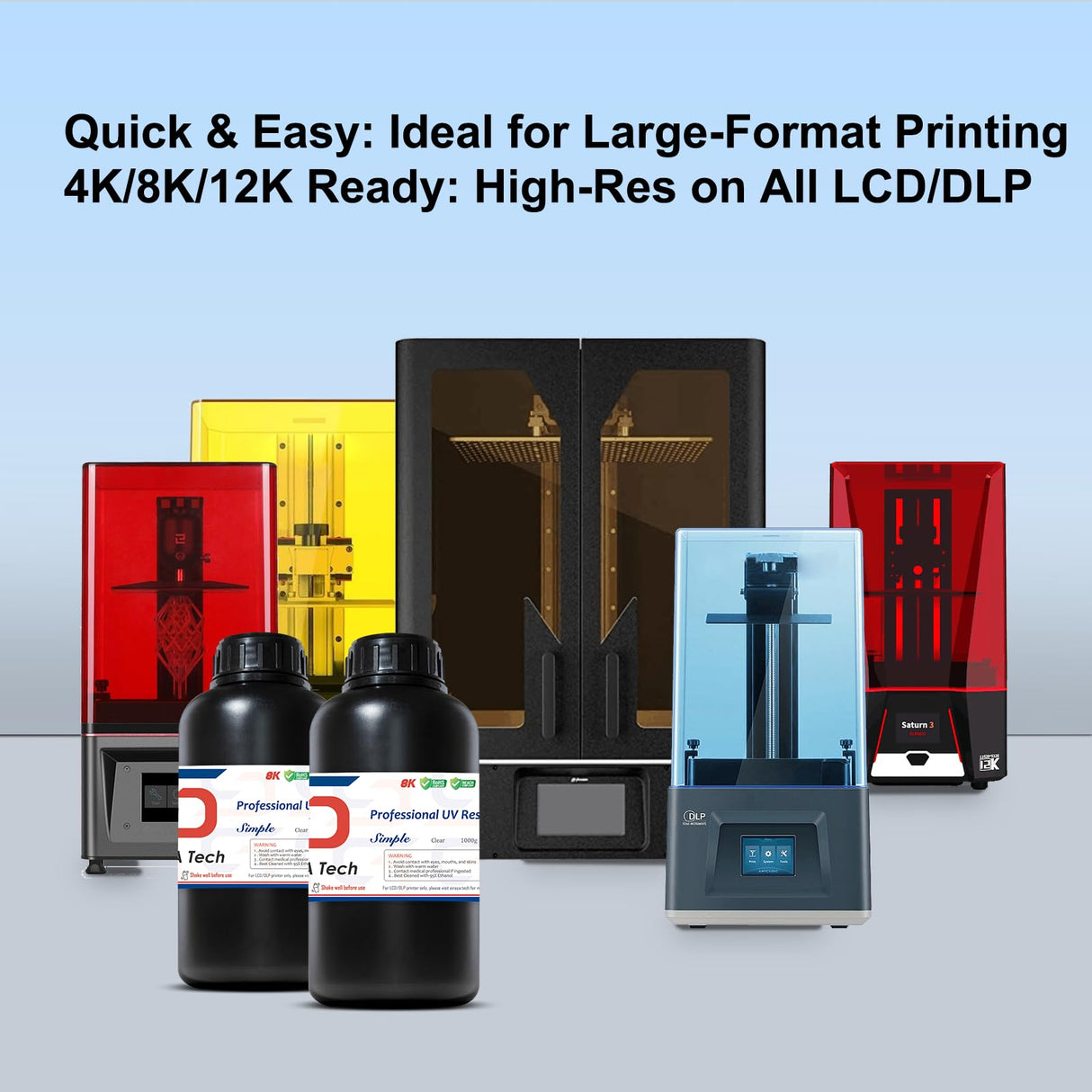 Siraya Tech Simple Water Washable 3D Printer Resin - Low Odor, Easy to Print, High Precision 405nm LCD UV-Curing Aqua Resin - Ideal for 8K Capable LCD, DLP 3D Printers - Tough and Clear (1kg) Siraya Tech