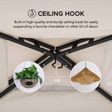 Sunjoy 5 x 8 ft Black Steel Frame Double Tiered Canopy Grill Gazebo for Outdoor, Patio, Garden, and Backyard Activities,Gray and Black Sunjoy