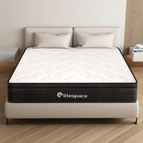 elitespace King Size Mattress,12 Inch Hybrid Mattress in a Box with Gel Memory Foam,Individually Wrapped Pocket Coils Innerspring,Pressure-Relieving and Supportive. elitespace