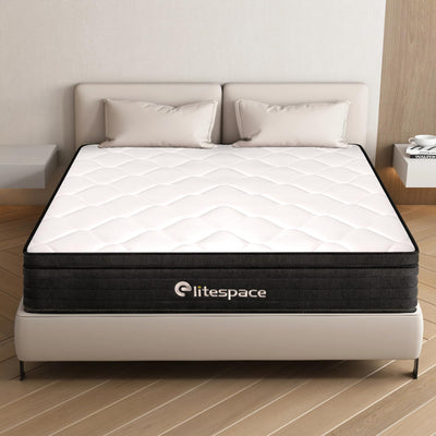 elitespace King Size Mattress,12 Inch Hybrid Mattress in a Box with Gel Memory Foam,Individually Wrapped Pocket Coils Innerspring,Pressure-Relieving and Supportive.