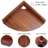 Demigo Corner Shelf Wall Mount Set of 3, Solid Acacia Wood Floating Corner Shelves for Storage and Display, Hanging Wood Shelves for Bedroom, Kitchen, Living Room, Bathroom (Dark Brown) Demigo