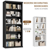Rresyet Bookcase and Bookshelves, 28" W Tall Bookshelf with Elegant Design, 6 Tiers Spacious Book Storage, Freestanding Book Organizer, Display Library Shelf for Home Office, Living Room & Study Room Rresyet