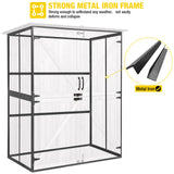 Aivituvin Outdoor Storage Shed Upgraded with Strong Metal Frame Garden Tool Shed Storage House Cabinet with Adjustable Shelfs and Wooden Floor 4.6 x 2.42FT (Off-White) Aivituvin