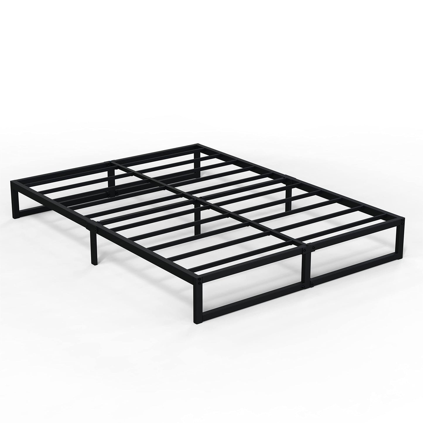 Richwanone 10 Inch Cal King Bed Frame Heavy Duty Metal Platform Mattress Foundation with Steel Slat Support, No Box Spring Needed, Easy Assembly, Black