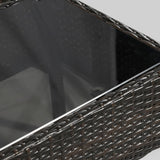 Outsunny Patio Furniture Set, 4 Piece Indoor Outdoor PE Wicker Conversation Set with Chairs, Loveseat Sofa, Cushions, Glass Table for Backyard, Sunroom, Pool, Garden, Brown Outsunny