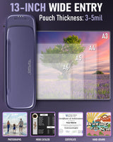 Laminator Machine 13 Inch Wide Thermal Lamination 9 in 1 Cold Hot A3 Laminating Machine for Teacher Personal, 60s Warm-Up No Jam laminator Machine 11x17 with 30 Laminating Sheets for Home Office Use Qfun