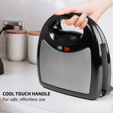 OVENTE 3 in 1 Electric Sandwich Maker, Panini Press Grill and Waffle Iron Set with Removable Non-Stick Plates, Perfect for Cooking Grilled Cheese, Tuna Melts, Burgers, Steaks and Snacks, Black GPI302B OVENTE