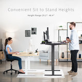 VIVO Electric Height Adjustable 71 x 36 inch Memory Stand Up Desk, Extra Deep Black Table Top, Black Frame, Standing Workstation with Preset Controller, 1B Series, DESK-KIT-1B7B-36 VIVO