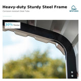MFSTUDIO Carport 10x15 ft, Outdoor Heavy Duty Carports with Sidewalls, Metal Shed Canopy Shelters Garage Shelter Shade Car Ports with Galvanized Roof for Cars, Truck and Boats MFSTUDIO