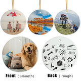 Sublimation Ceramic Ornaments Sublimation Ornament Blanks Bulk Ceramic Discs Ornament for Heat Press Printing White Round Porcelain Ornament Personalized Xmas Tree Ornament (White-12PC) AMONE