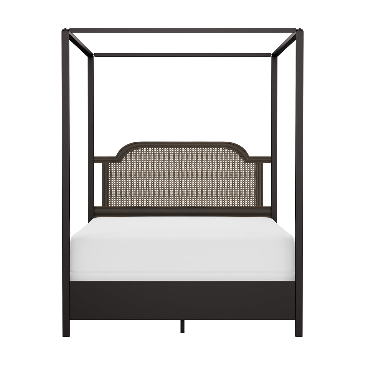 Hillsdale Melanie Wood and Metal Queen Canopy Bed with Low Footboard, Oiled Bronze Hillsdale