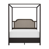 Hillsdale Melanie Wood and Metal Queen Canopy Bed with Low Footboard, Oiled Bronze Hillsdale