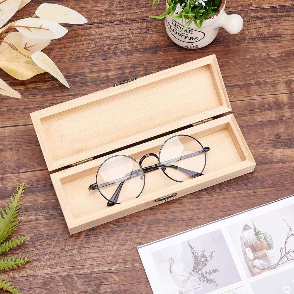 OLYCRAFT Plain Unfinished Wood Box Jewelry Box Unfinished Wooden Artist Tool And Brush Storage Box Wood Pencil box Small Case with Locking Clasp for Crafting Valentine's Day Easter Decoration OLYCRAFT