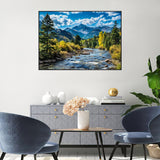 TOPMCYSG Mountain Scenery Diamond Art Kits for Adults,Forest Landscape 5D Diamond Painting Kits for Beginners,DIY Round Full Drill Diamond Dots Paintings Picture Gem Art for Home Wall Decor 16 x 12 in TOPMCYSG