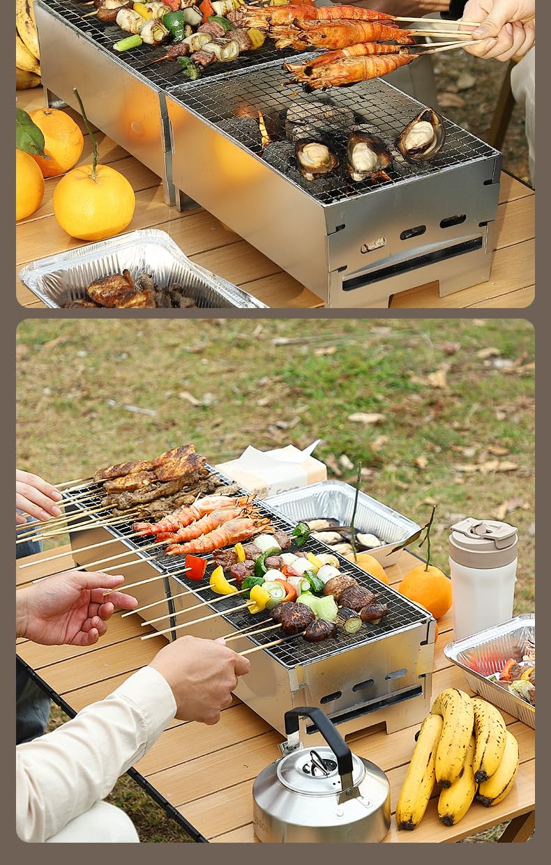 ortable Charcoal Grill - Compact and Lightweight BBQ Grill, Easy Assembly, Ideal for Camping, Tailgating, and Outdoor Cooking - Fits 2-4 People MRuanMeng