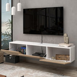 Atelier Mobili Floating TV Stand, TV Stand up to 75 Inch TV, Floating TV Stand Wall Mounted, Floating Entertainment Center, Floating Shelf for Under TV, Floating TV Console, Oak TV Stand ATELIER MOBILI THE LEADER OF THE INTERCHANGEABLE FURNITURE