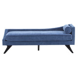 Christopher Knight Home Cagle Upholstered Loveseat Sofa with Splayed Legs, Birch Wood Frame Lounge Chair, Living Room Chaise Lounge Chair Indoor, Soft Lounge Sofa with Rolled Accent Pillow, Navy Blue Christopher Knight Home