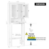 Spirich Over The Toilet Storage Cabinet with Muro Glass Doors, Over Toilet Bathroom Organizer with Tilt-Out Cube and Adjustable Shelf, White Spirich