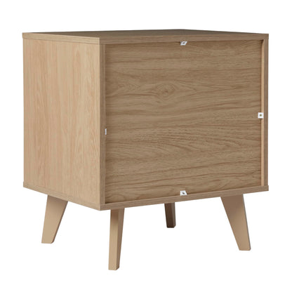 Walker Edison Raelyn Mid-Century Modern 1-Drawer Nightstand, 20 Inch, Riviera - WoodArtSupply