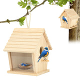 Bluebird Houses for Outside Clearance with Pole, Hanging Bird House Outdoors Garden Patio with Easy Clean Wood Birdhouse Viewing Window Garden Patio for Swallow Sparrow Hummingbird Finch Cardinals GINDOOR