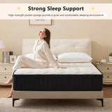 Queen Mattress 12 Inch Hybrid Mattress Queen with Memory Foam - Mattress in a Box with Individual Pocket Spring - Medium Firm Mattress Sleep Support Pressure Relief CertiPUR-US Certified 12 Inch Queen Moccona