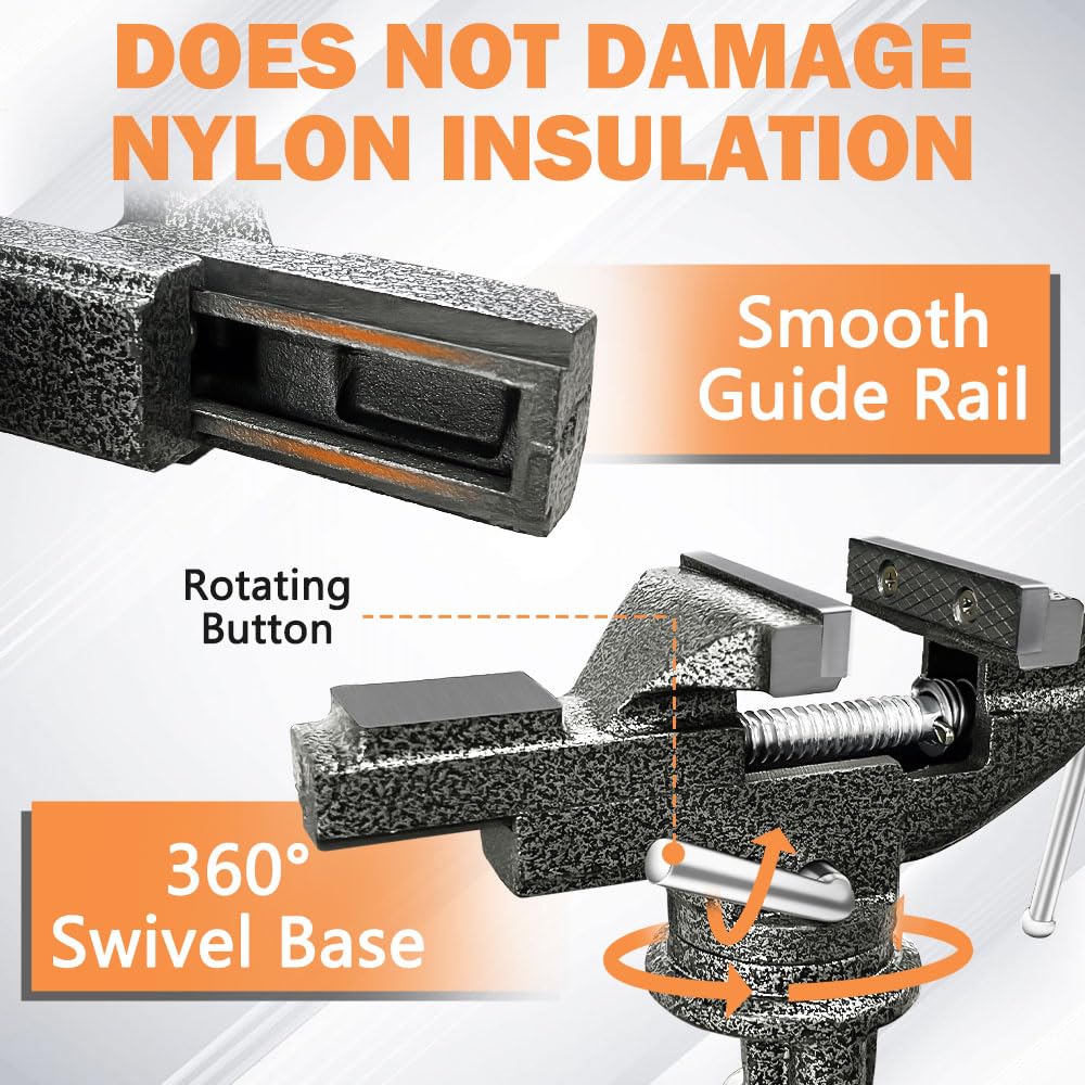 COLCUT Table Vise 3.1 Inch, 360° Home Vise Portable Bench Clamp, Clamp-on Vise Bench Clamps Fixed Tool for Woodworking, Metalworking, Cutting Conduit, Drilling, SawingTable COLCUT