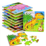 Puzzles for Kids Ages 3-5, 9 Pack Wooden Jigsaw Puzzles for Toddlers Ages 3-5 16 Pieces Preschool Educational Learning Toys Set Animals Puzzles for 3 4 5 Years Old Boys and Girls Runlycan