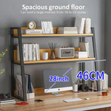 QQXX White 2-Tier Desktop Bookshelf and Organiser for Computer Desk QQXX