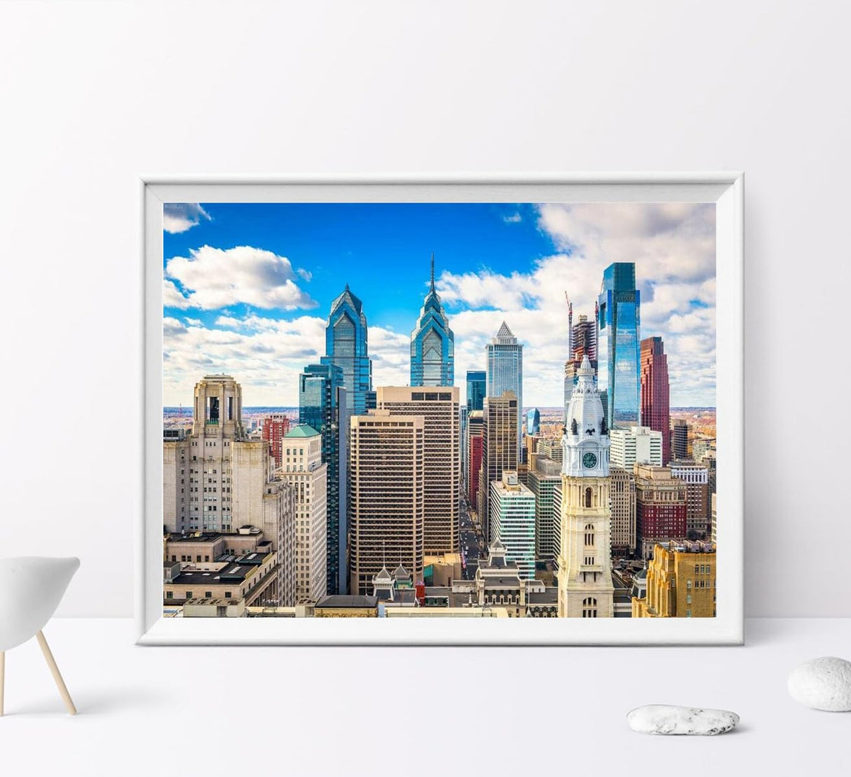 MOER SKY Philadelphia Pennsylvania 5D Full Drill Diamond Painting by Number Kits Philadelphia Downtown Skyline DIY Rhinestone Art Kit Beginners 12X16 Inch MOER SKY