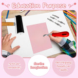 4 Pack Rubber Block Stamp Carving Blocks,Rubber Carving Linoleum Blocks with Cutter Tools,Rubber Brayer Roller for Stamp Maker,Printmaking and More Crafts Xeehwb