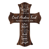 11.8"H X 8.7"W Personalized Wooden Cross Baptism Gift with Name and Date, Personalized Baby Christening Dedication Shower Gift, Custom Cross Wall Decor, Personalized Gift for First Communion HZYCYYFC