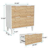 Tribesigns 2-Drawer File Cabinet, Lateral Filing Cabinet for A4/Letter/Legal Size, Office Storage Cabinet, Printer Stand with Storage Drawer for Home Office, White & Walnut Tribesigns