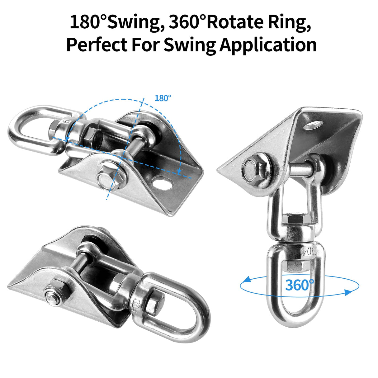 Hammock Hanging Kit, Huazu Hammock Chair Hanging Kit 360° Rotating 1000 lb Capacity Heavy Duty, for Swing, Chair, Yoga, Playground, Multiple Indoor Outdoor Gym Huazu