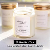 White Sage Candles | Sage Candles for Cleansing House | Summer Candle, Wood Wicked Candles | 8 oz 45 Hour Burn, Scented Candles for Home Scented Candle Sage, Soy Candles, Masculine Candle Craft & Kin