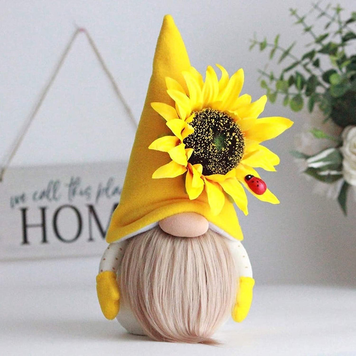 GDYYEZI Sunflower Garden Gnome, Sunflower Spring Gnome Mantel Display,Handmade Gnome Faceless Plush Doll, Farmhouse Tiered Tray Rustic Sca GDYYEZI