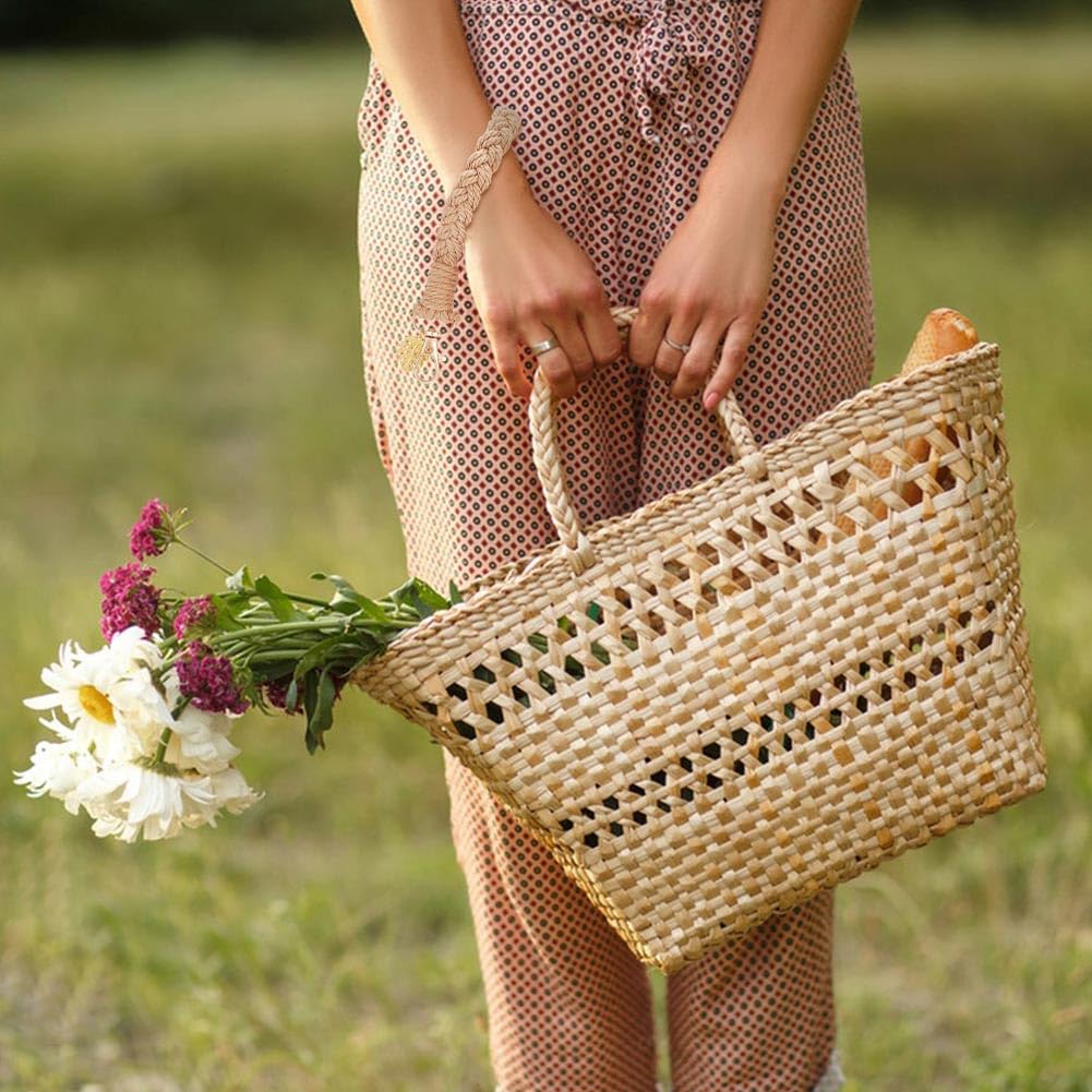 FREEBLOSS 6 Set Macrame Keychain Lanyard Kit DIY Macrame Palm Leaf Keychain Kit with Instruction Macrame Wristlet Macrame Hanging Decor DIY Macrame Kit for Beginners FREEBLOSS